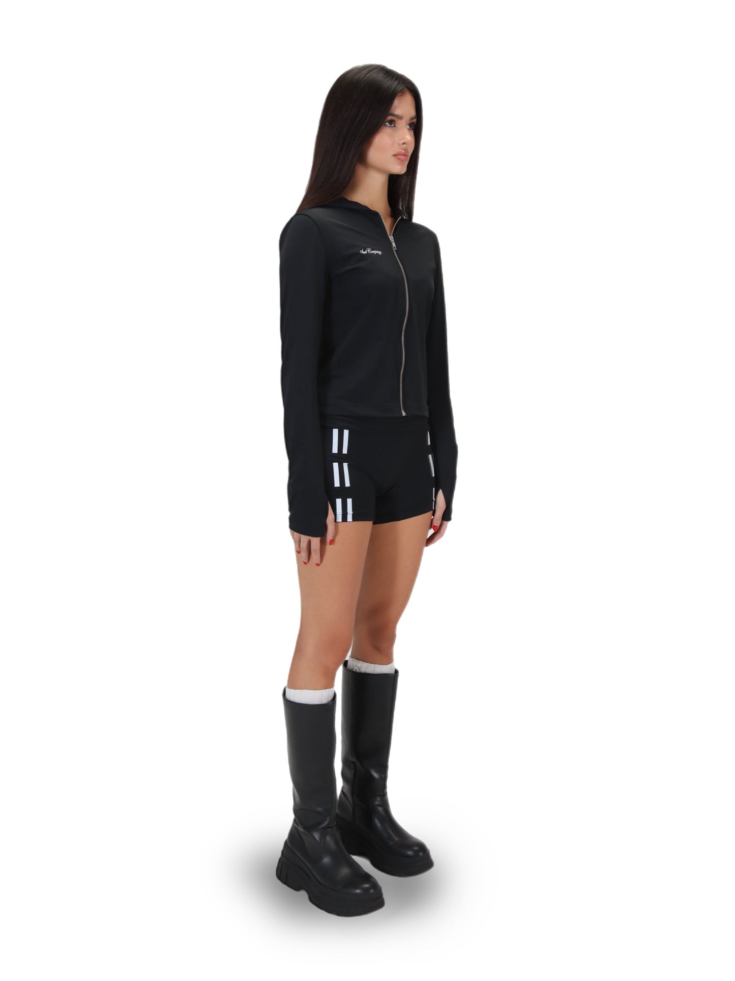 Way Suit (Slim Hoodie + Shorts) Black