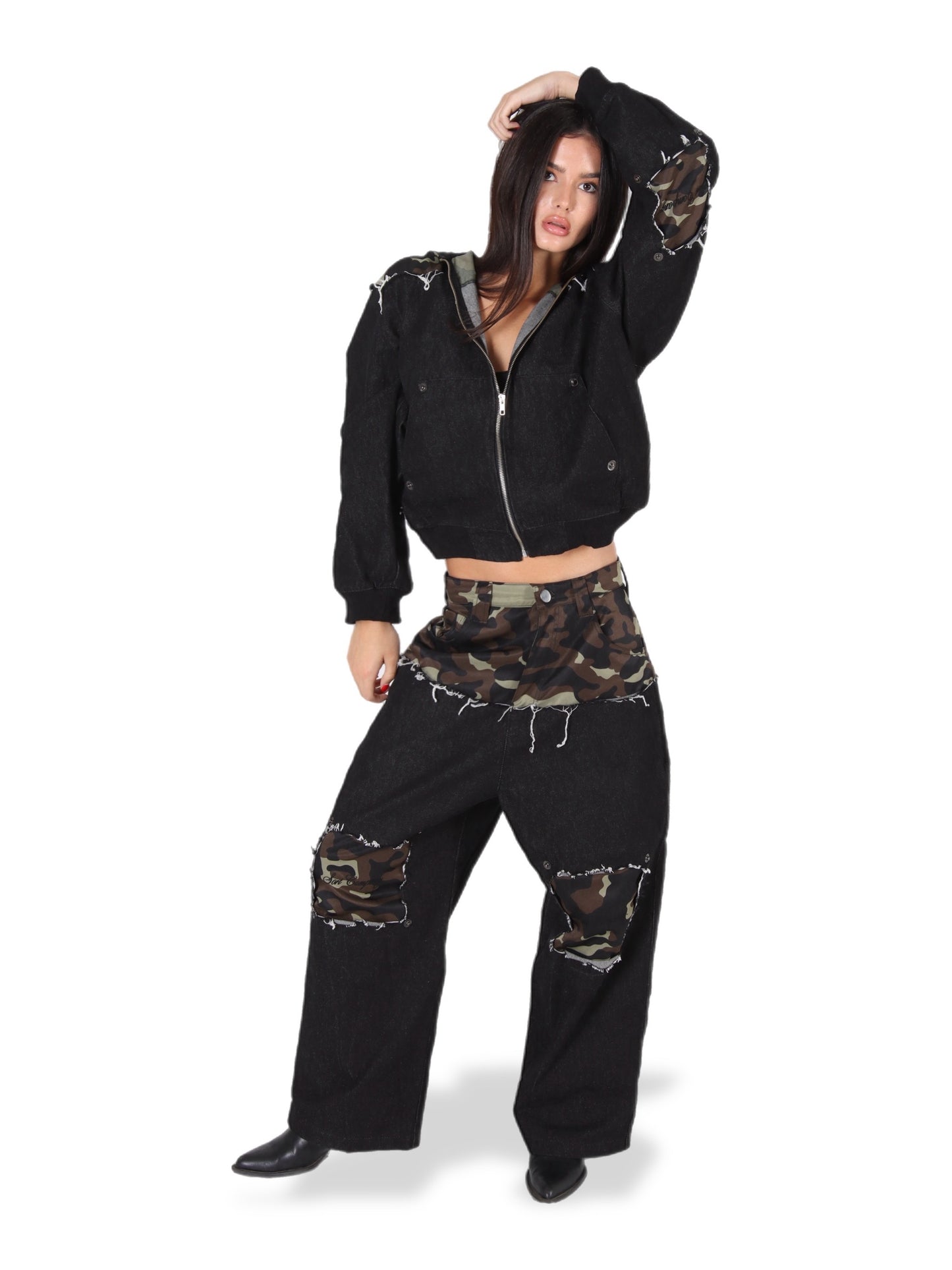 Camo Zip Jacket Dark Gray
