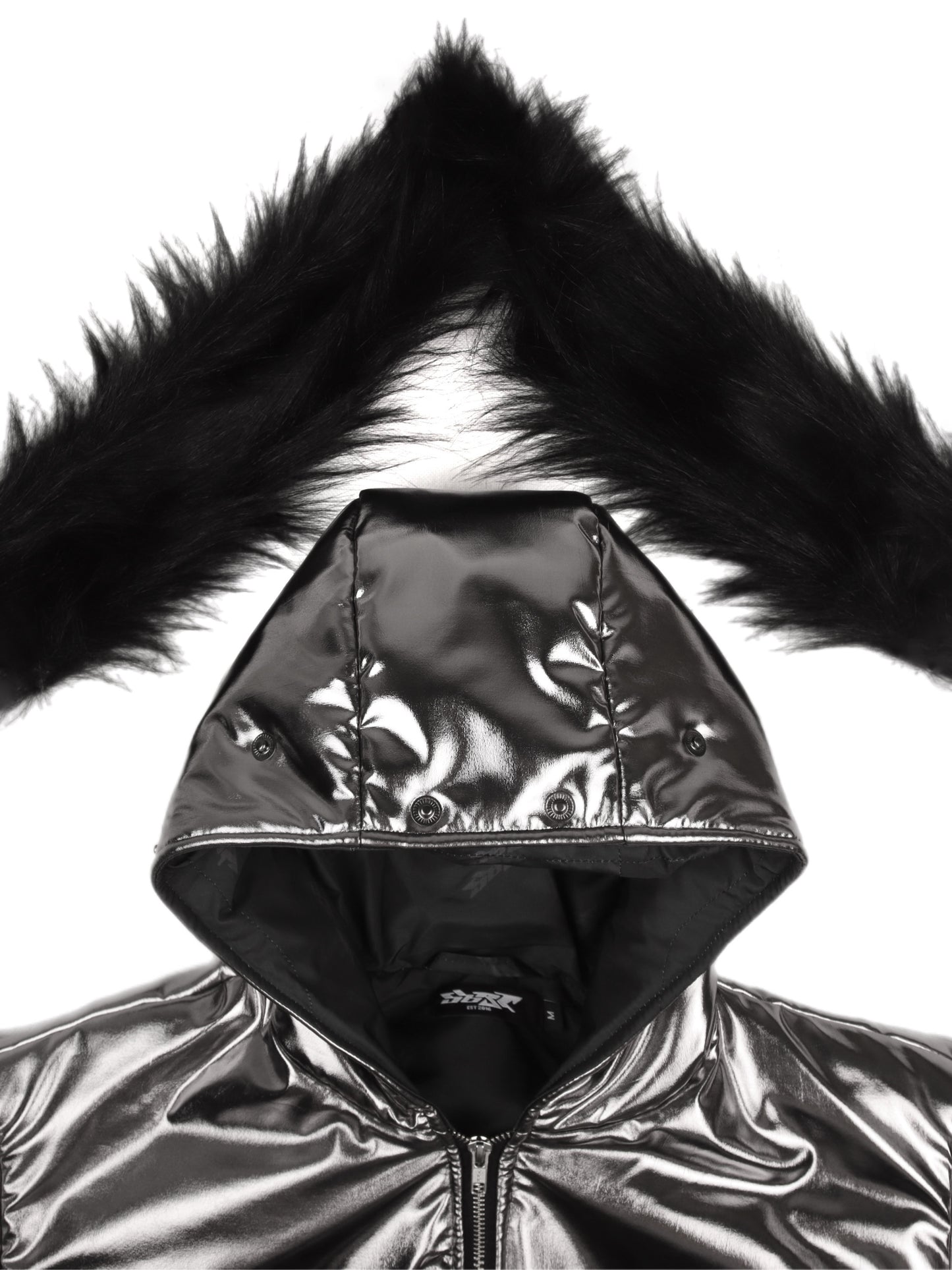 Chrome Puffer Jacket Silver