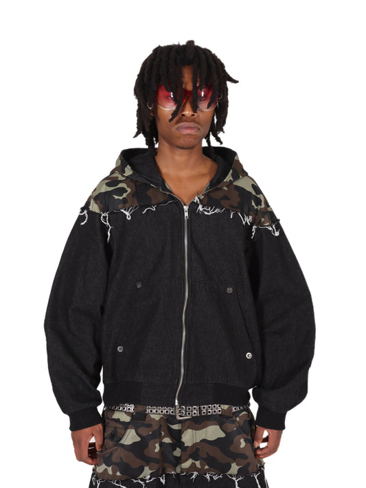 Camo Zip Jacket Dark Gray