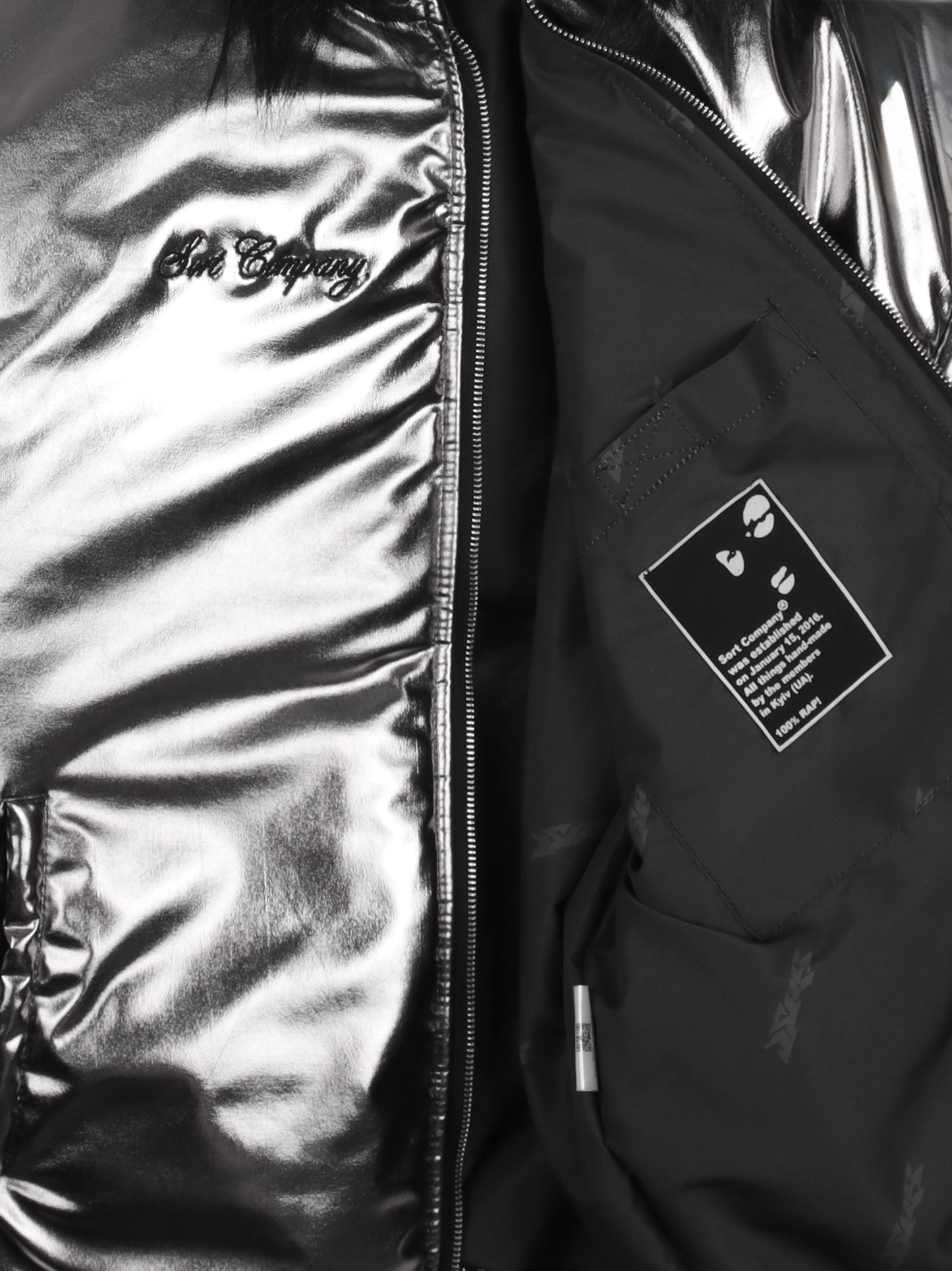 Chrome Puffer Jacket Silver