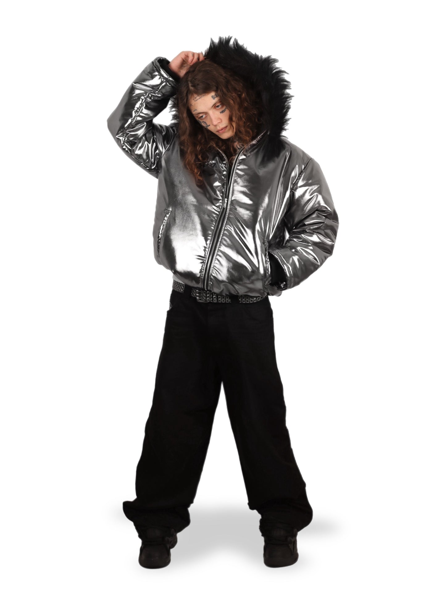 Chrome Puffer Jacket Silver
