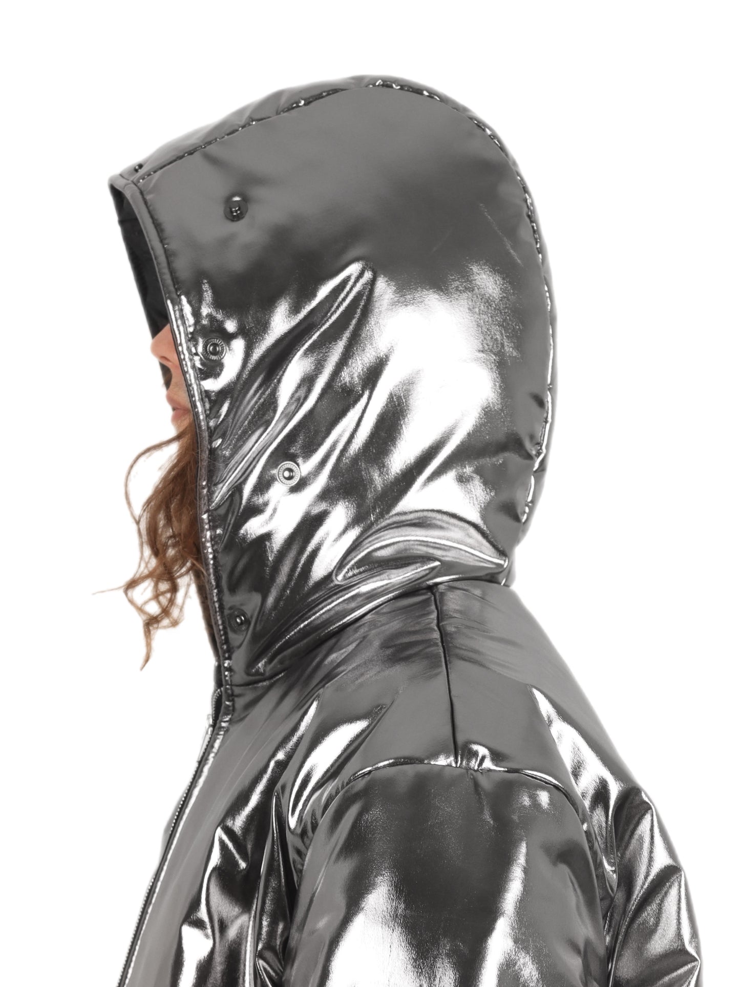 Chrome Puffer Jacket Silver