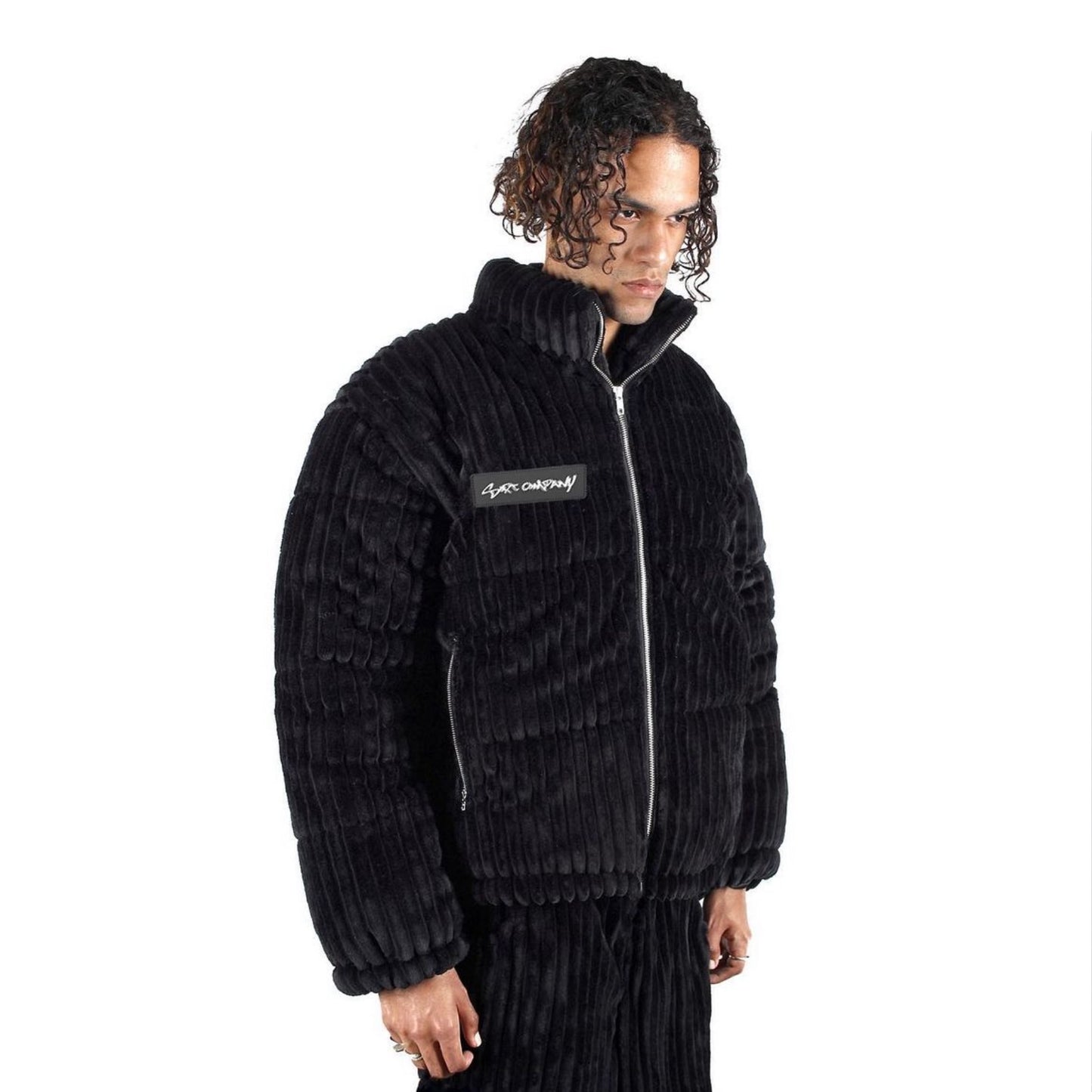 OG FLUFFY Plush Puffer Jacket Black