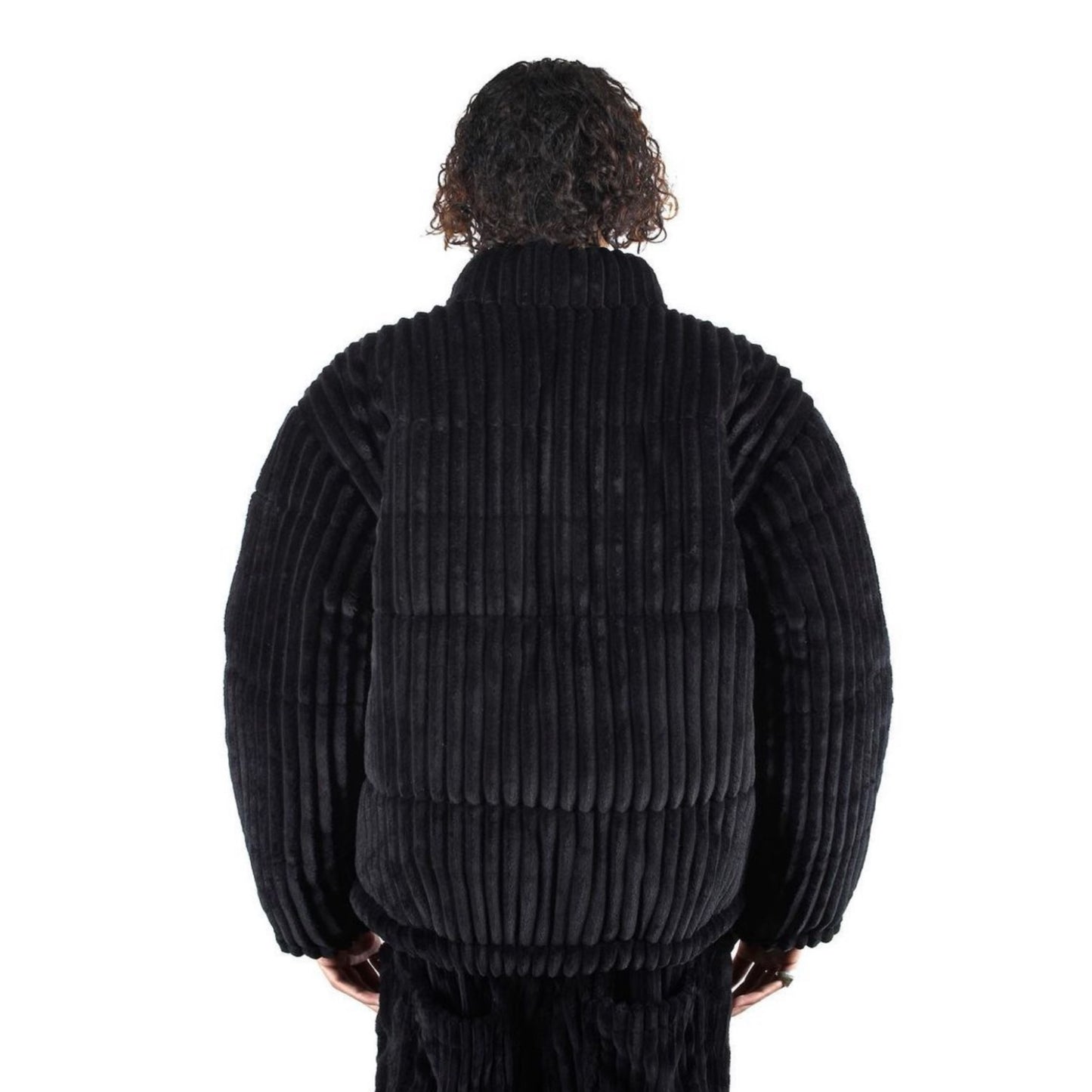 OG FLUFFY Plush Puffer Jacket Black