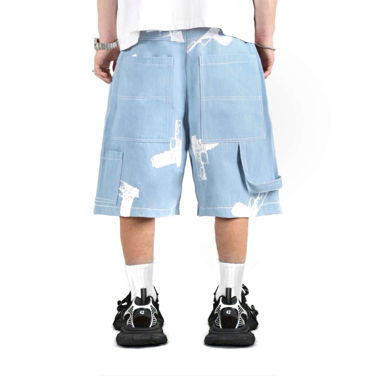 OG GLOCKS Shorts Light Blue