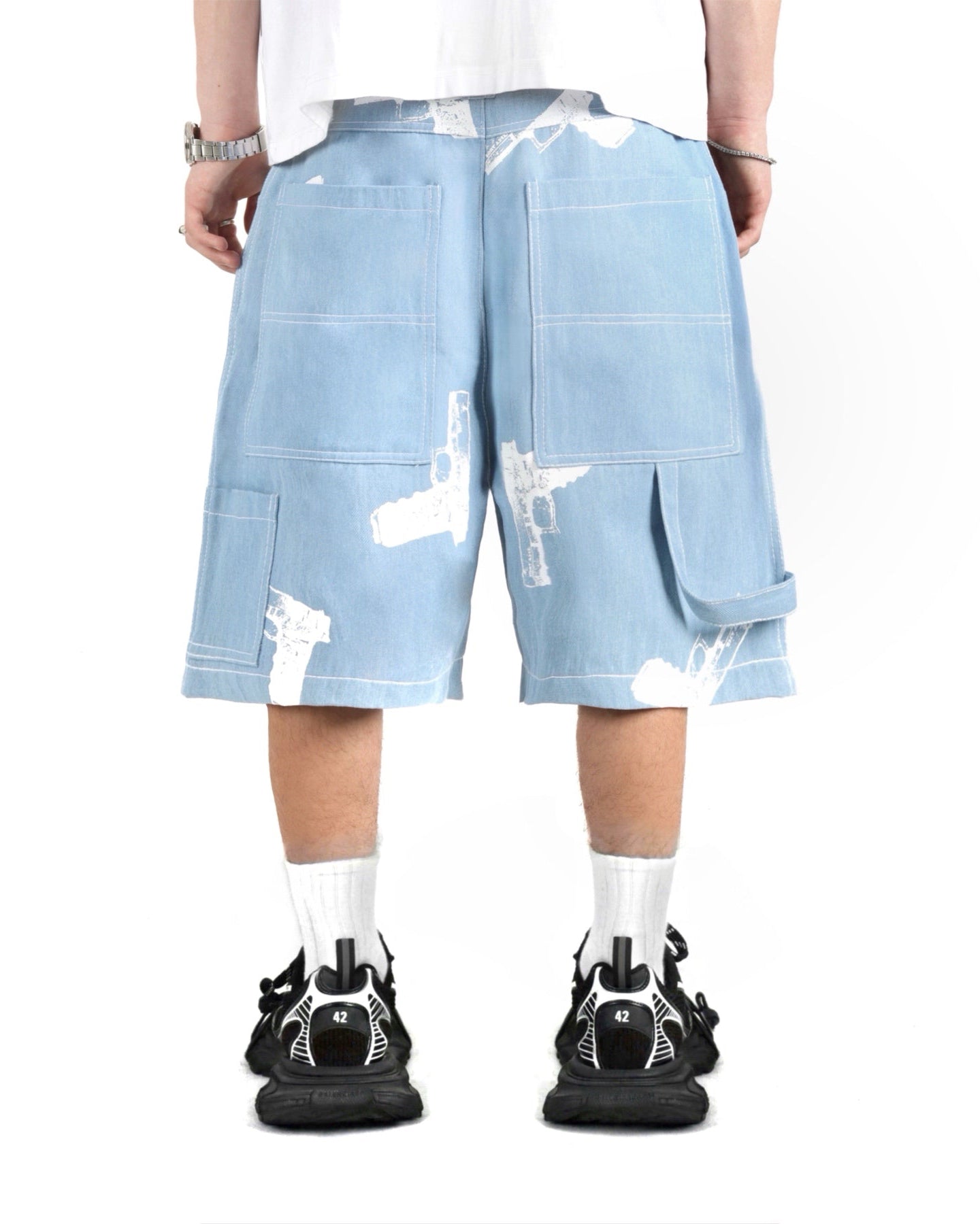 OG GLOCKS Shorts Light Blue