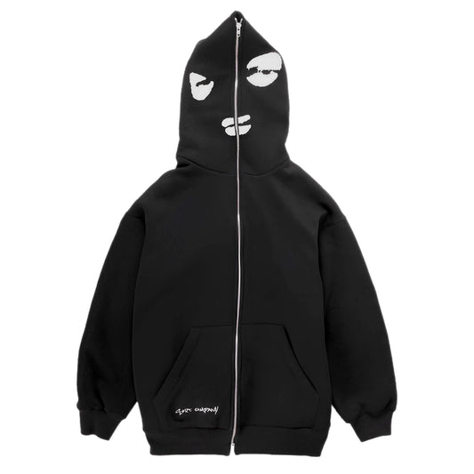W.O.F. Full Zip Hoodie Black