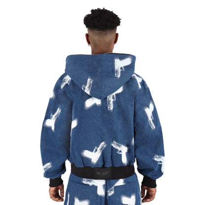 GLOCKS Full Zip Jacket Indigo