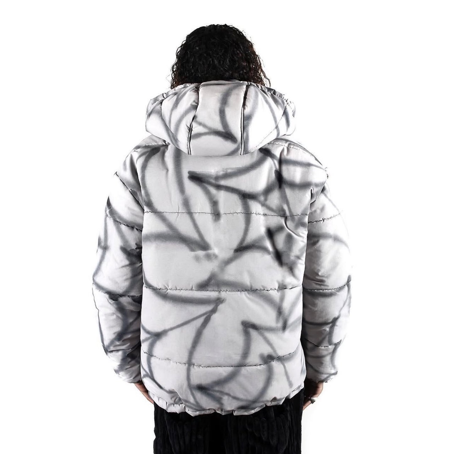 OG FLUFFY Plush Puffer Jacket Black