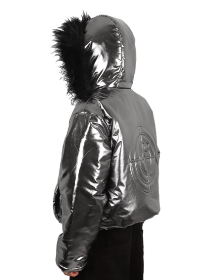 Chrome Puffer Jacket Silver