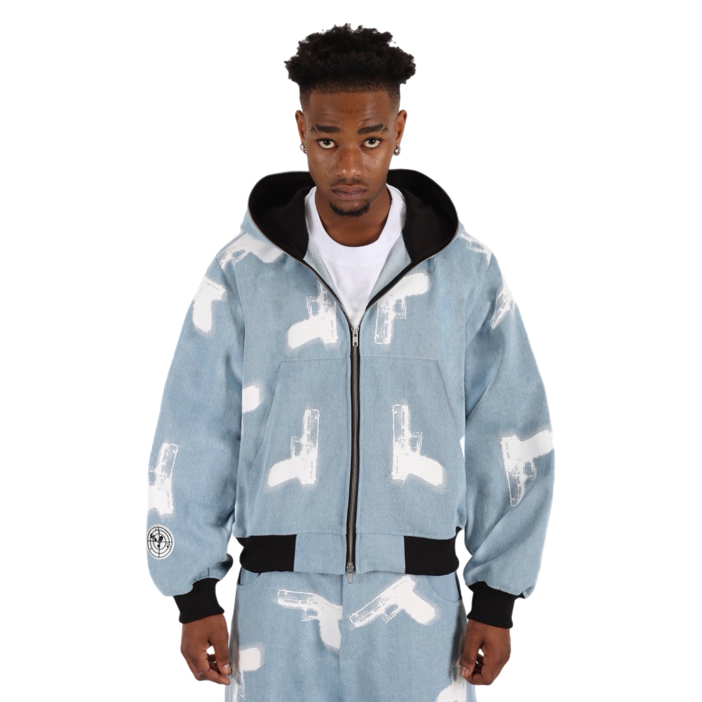 GLOCKS Full Zip Jacket Light Blue