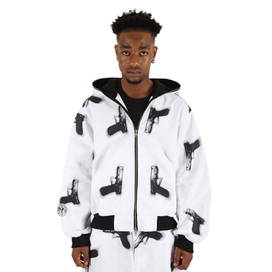 GLOCKS Full Zip Jacket White