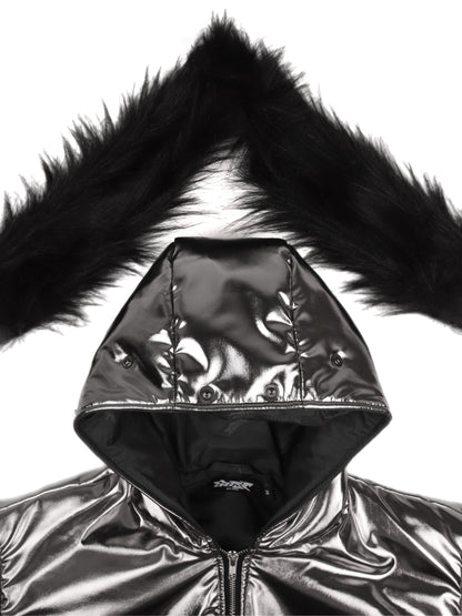 Chrome Puffer Jacket Silver