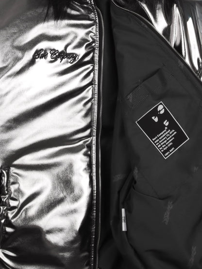 Chrome Puffer Jacket Silver