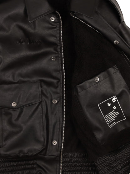 Rage Leather Jacket Black