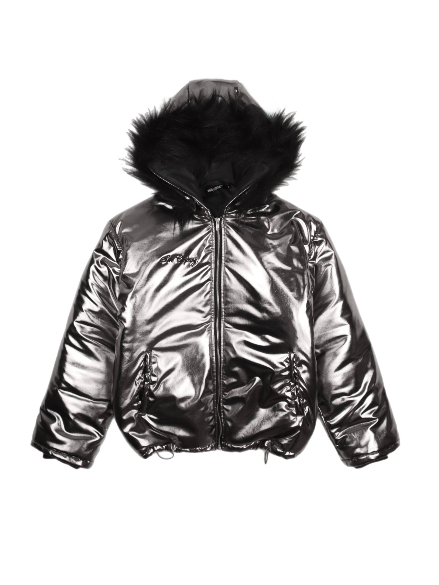 Chrome Puffer Jacket Silver