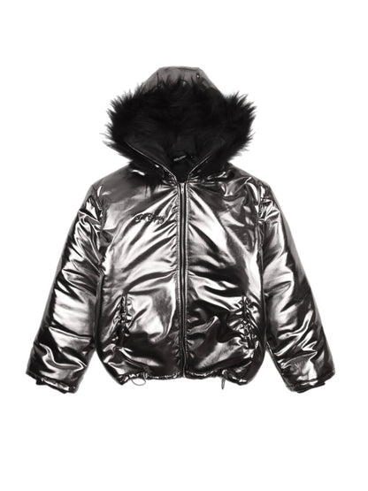 Chrome Puffer Jacket Silver
