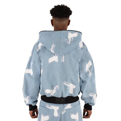 GLOCKS Full Zip Jacket Light Blue