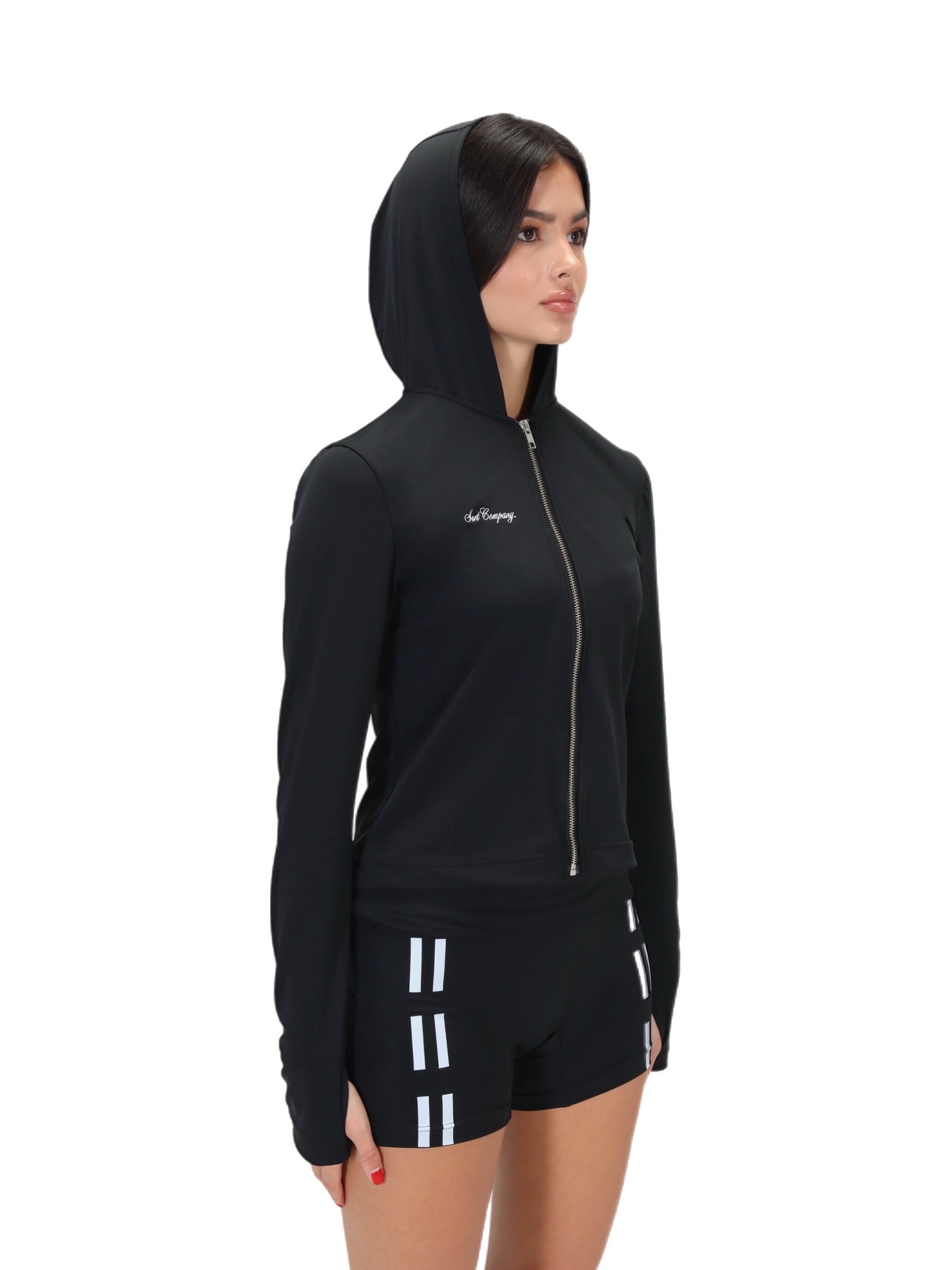 Way Suit (Slim Hoodie + Shorts) Black