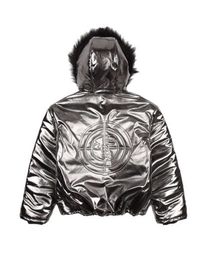 Chrome Puffer Jacket Silver