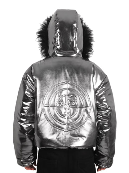 Chrome Puffer Jacket Silver