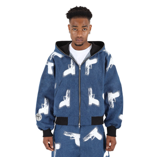 GLOCKS Full Zip Jacket Indigo