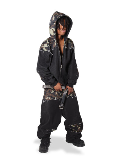 Camo Zip Jacket Dark Gray