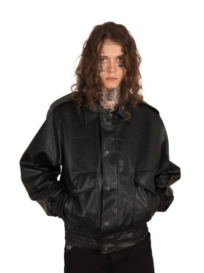 Rage Leather Jacket Black