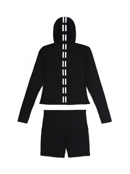 Way Suit (Slim Hoodie + Shorts) Black