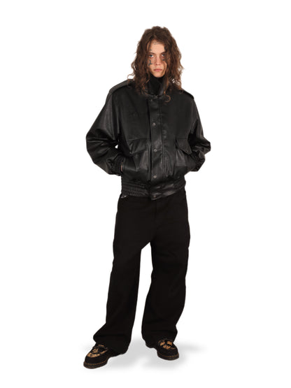 Rage Leather Jacket Black