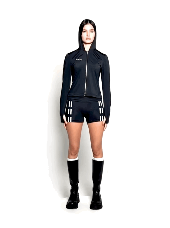 Way Suit (Slim Hoodie + Shorts) Black