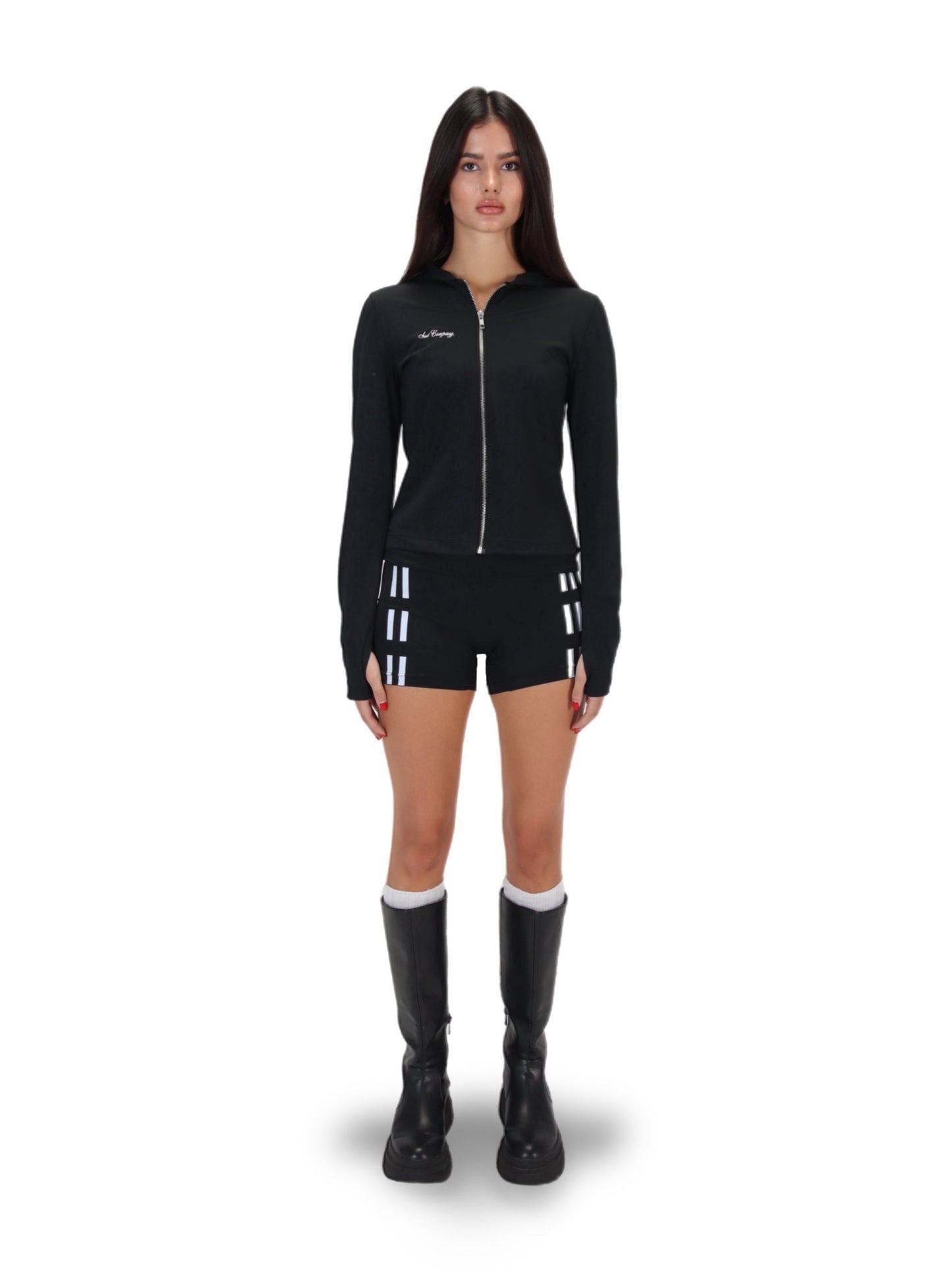 Way Suit (Slim Hoodie + Shorts) Black