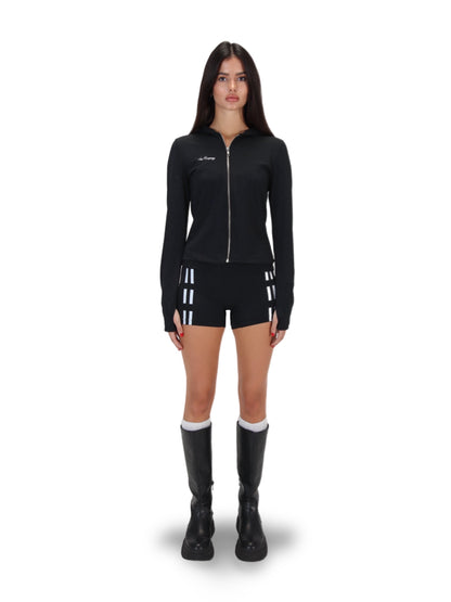 Way Suit (Slim Hoodie + Shorts) Black