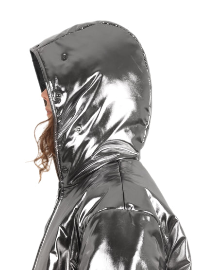 Chrome Puffer Jacket Silver