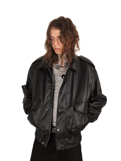 Rage Leather Jacket Black