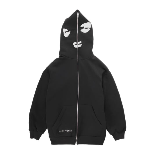 W.O.F. Full Zip Hoodie Black