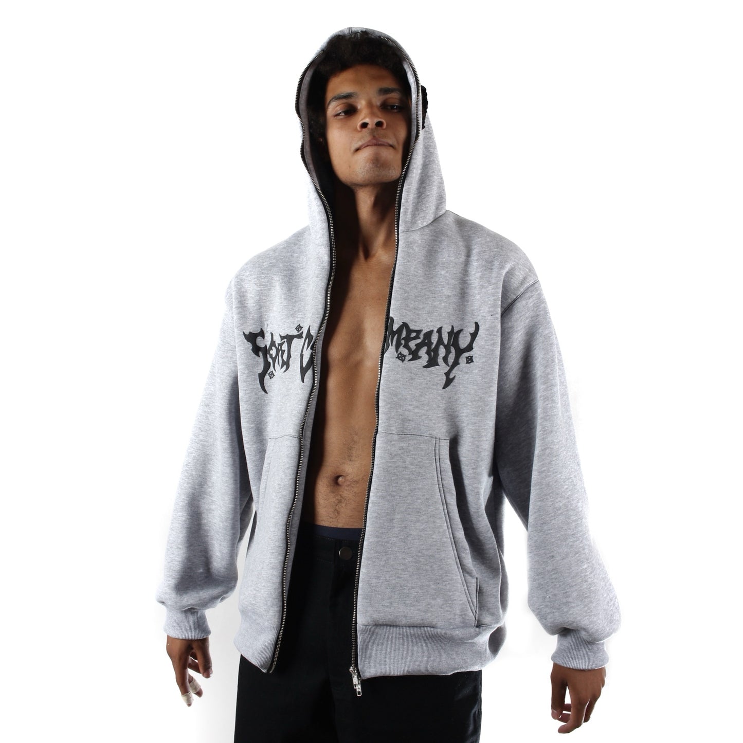 EYES Full Zip Hoodie Gray Marl