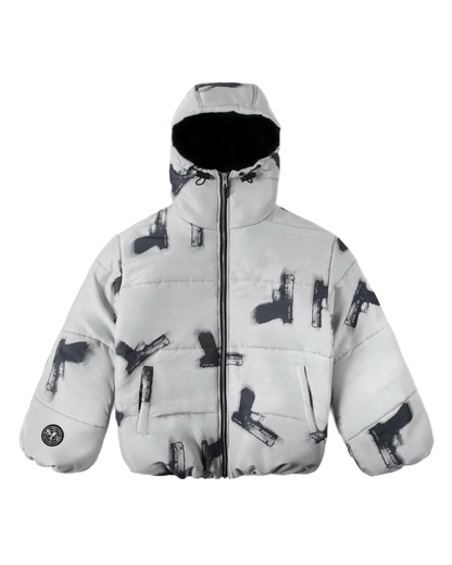 GLOCKS Puffer Jacket Light Gray