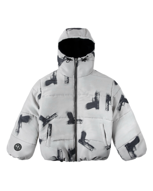 GLOCKS Puffer Jacket Light Gray